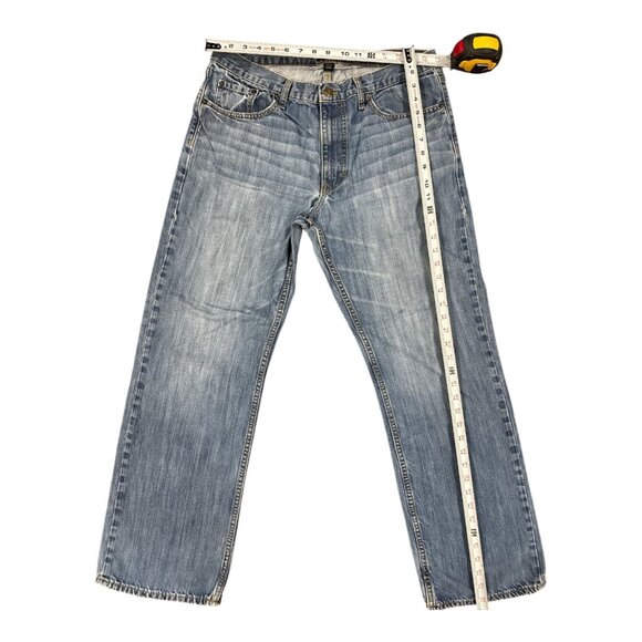 Banana Republic W34 L32 Distressed Relaxed Jeans Blue Medium Wash Fade Mens - Picture 3 of 9